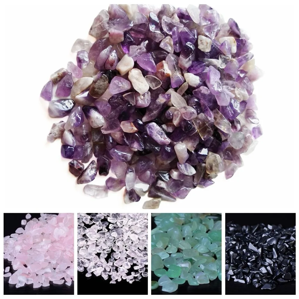 Natural Purple Amethyst Rose Quartz Aventurine Obsidian Stone Tumbled