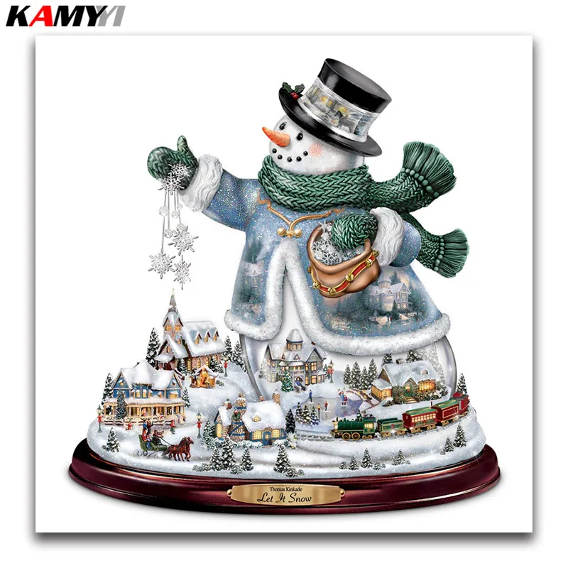 

5D Diy diamond painting cross stitch Christmas Snowman Full Round Diamond embroidery Scenic Diamond mosaic Pictures rhinestones