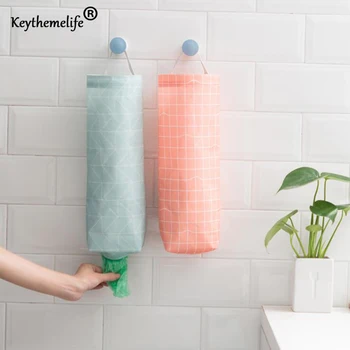 

High quality Home Grocery Bag Holder Wall Mount Storage Dispenser Plastic Kitchen Organizer Garbage Bag Storage Bag