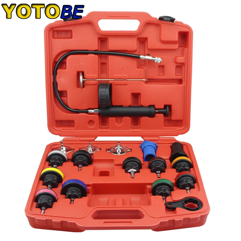 

18 Pcs Universal Radiator Pressure Tester Tool Kit Cooling System Testing Tool