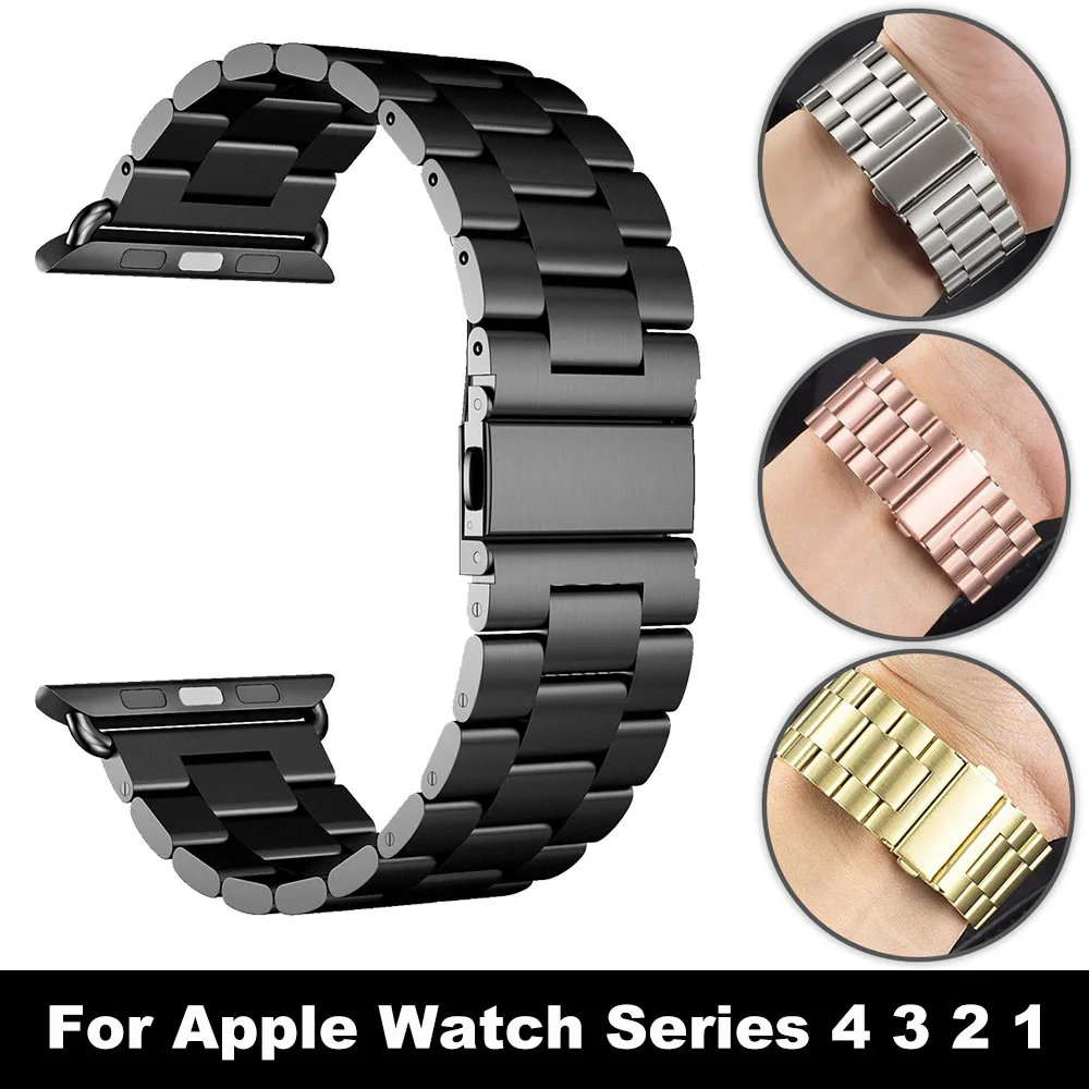 

Stainless Steel Strap for Apple Watch Band 44mm/42mm/40mm/38mm Link Bracelet Watchband for iWatch 4/3/2/1 Metal Belt Accessories