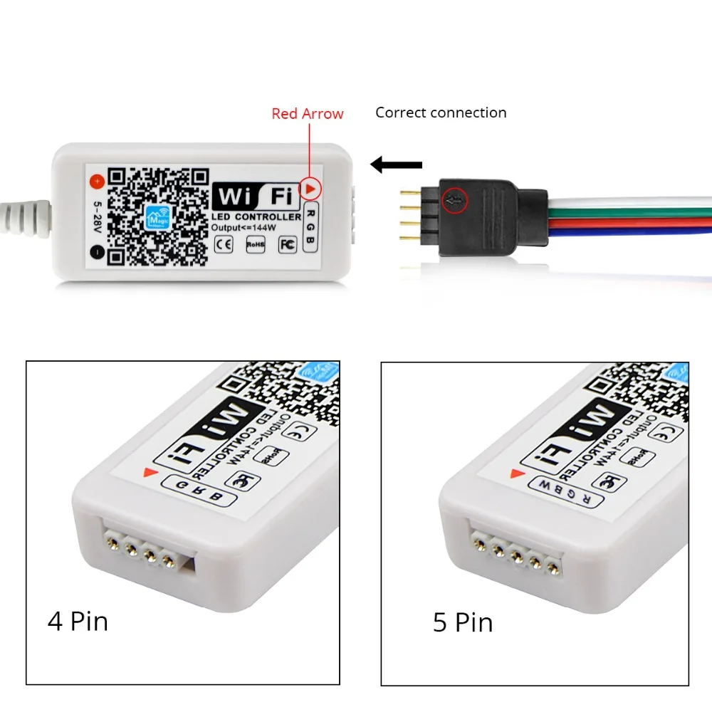 Wifi светодиодный ленточный светильник SMD 5050 RGB RGBW RGBWW 5 м беспроводной Wi-Fi контроль светодиодный ленточный Рождественский Декор 12 В Комплект адаптера питания