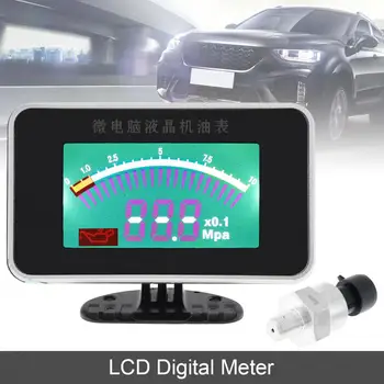 

12V Universal Car LCD Digital 1/8 NPT Fuel Gauge Auto Replacement Parts Support Compressed Air / Oil for Car / Motorcycle