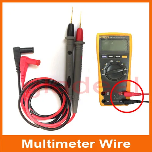 

1 Pair (1 Red & 1 Black) 2pcs 95CM cooper wires Test Lead Wire Probe Cable for Multimeter meter to Sharp Needle Tip