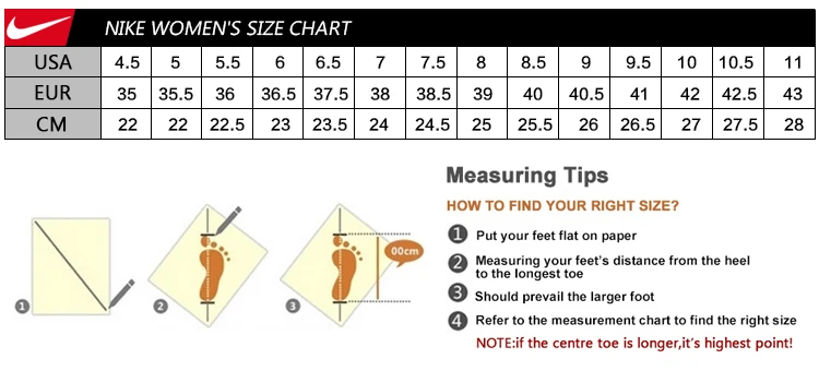 nike size guide shoes womens