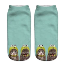 ZHBSLWT/новые женские носки с объемным принтом в виде кота; повседневные носки с рисунками из мультфильмов; короткие носки унисекс;-003