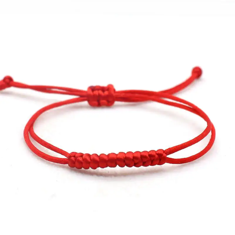 Новинка, простые модные красные браслеты-шармы для женщин, на удачу, красная веревка, узел King Kong, плетеный браслет, ювелирное изделие для пары, подарок - Окраска металла: Red style 2