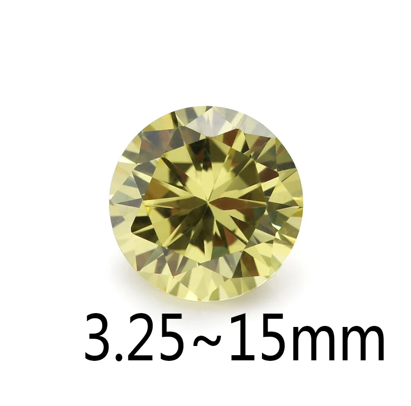 50PCS 3.25~20mm Round Shape Loose CZ Stone Olive Color AAAAA Cubic zirconia Synthetic Gems For Jewelry DIY | Украшения и
