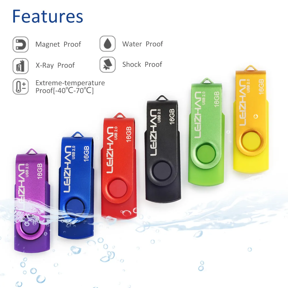 LEIZHAN Mini USB флеш накопитель 64 ГБ 32 16 8 4 Гб OTG адаптер Micro type c конвертер флешка