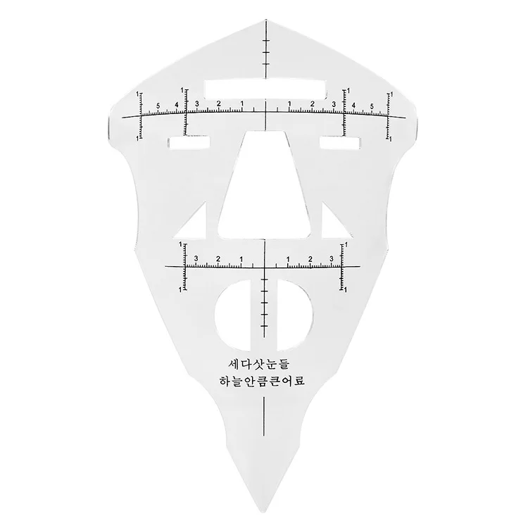 1 шт., линейка для лица и бровей, трафарет для татуировки губ, косметический инструмент для измерения, Перманентный уход за макияжем, линейка, точное позиционирование