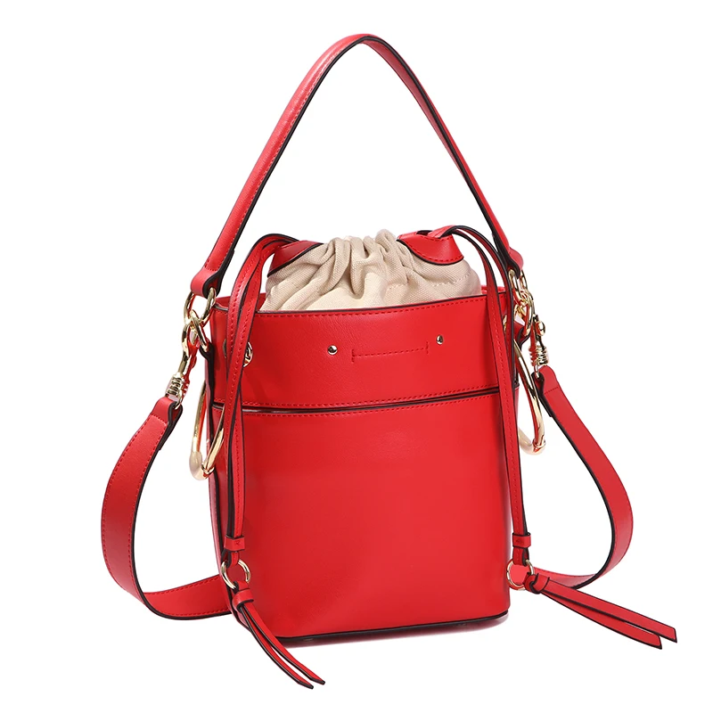 Sheng lun lai Women's Cow Leather Shoulder Bag Genuine Leather Handbags Bucket Bag 100 Luxury Brand Women Bags Top Handle Bag Sheng lun lai Women's Cow Leather Shoulder Bag Genuine Leather Handbags Bucket Bag 100 Luxury Brand Women Bags Top Handle Bag