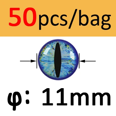 Wifreo 50 шт. Реалистичная 3D 4D рыба приманка для рыбалки с глазками глаза стримеры Baitfish мухоловка материалы Поппер DIY глаза Размер 3 мм~ 12 мм - Цвет: Blue  11mm 50pcs