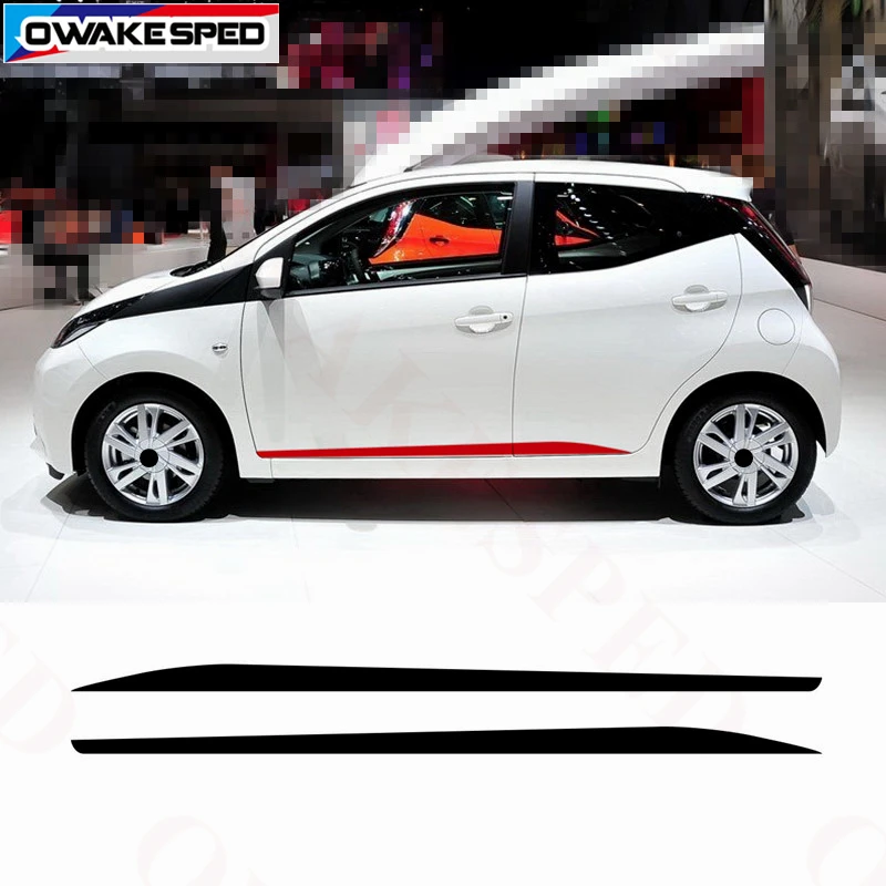 Спортивные наклейки на дверь и боковую юбку для Toyota AYGO 2014 2018 гоночный Стайлинг
