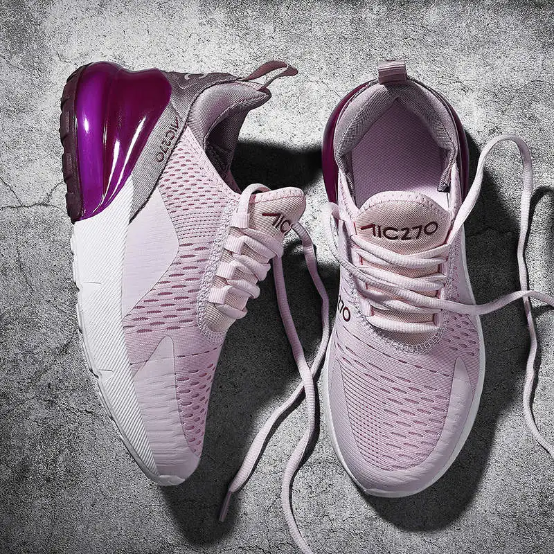 

2019 Spring Flyknit Breathable Air Sole Women Running Shoes Sport Comfortable White Big Sizes Women Trainer Shoes gym Sneakers