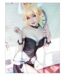 Bowsette Косплэй Kuppa Hime платье Купа принцесса Теплозаправщик Косплэй Bowsette костюм персиковые платья Марио костюм на Хэллоуин