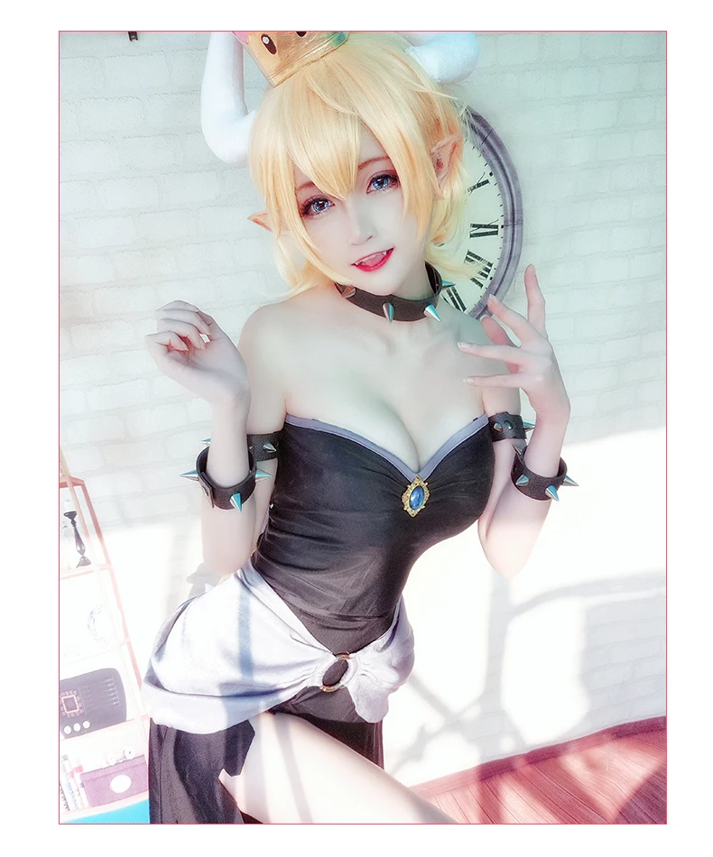 

Bowsette Cosplay Kuppa Hime Dress Koopa Princess Bowser Cosplay Bowsette Costume Peach Dresses Mario Halloween Costume