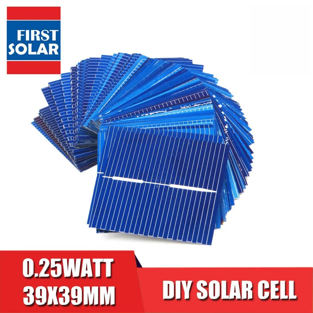 

50pcs x Solar Panel Painel Cells DIY Charger Polycrystalline Silicon Sunpower Solar Bord 39*39mm 0.5V 0.25W