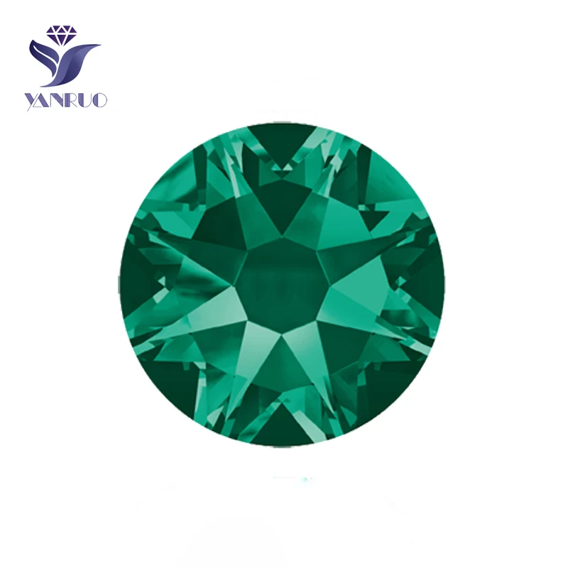 YANRUO # 2088HF SS20 изумруд 1440 шт 8 Большие маленькие плоские хрустальные стразы с