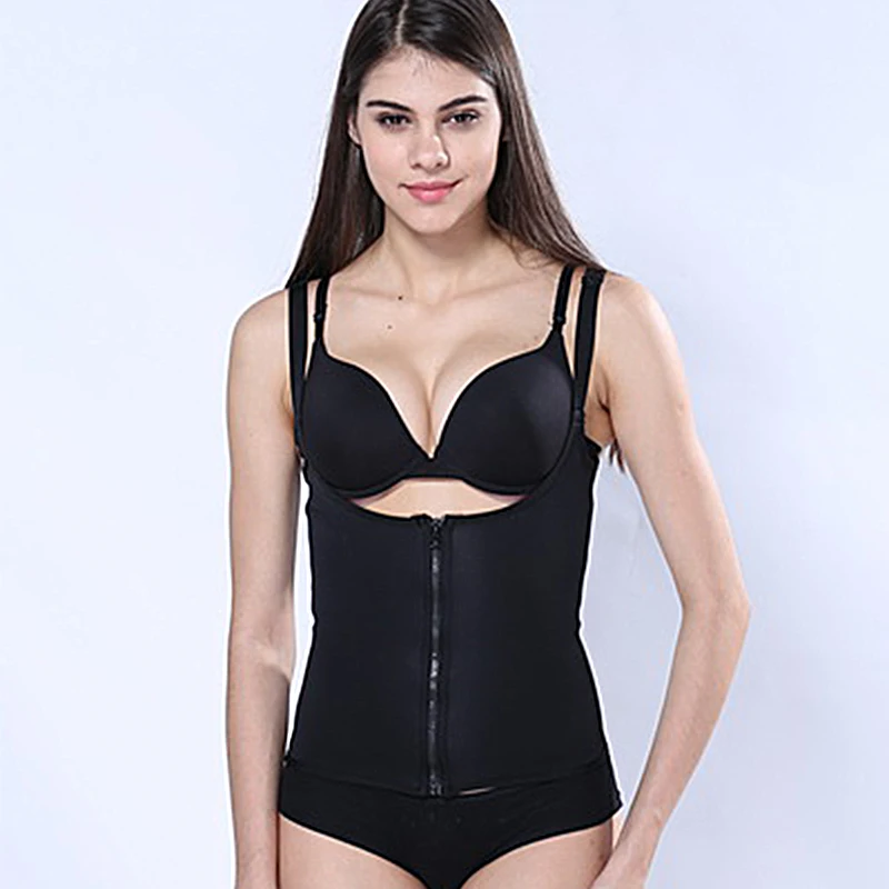 Adjustable Shoulder Strap Waist Trainer Vest Corset Women Zipper Hook Body Shaper Plus Size Waist Cincher Tummy DropShipping