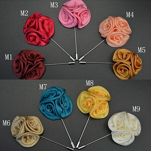 

Men's Lapel Rose Daisy Flower Handmade Boutonniere Stick Brooch Pin Accessory