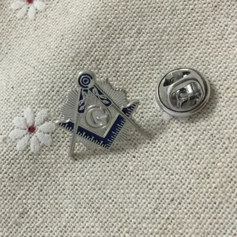 50pcs Masonic Pins and Badges Freemasonry Metal Craft Blue Lodge Square and Compass with Sunburst Lapel Pin for the Freemason
