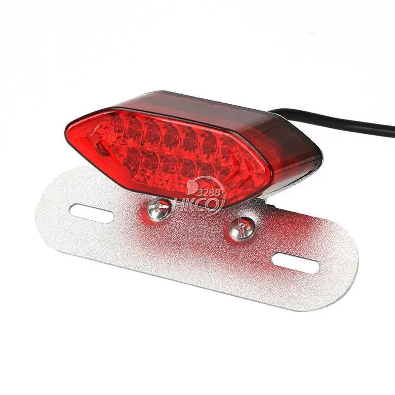 Red LED Motorcycle Integrated Turn Signal License Plate Bracket Tail