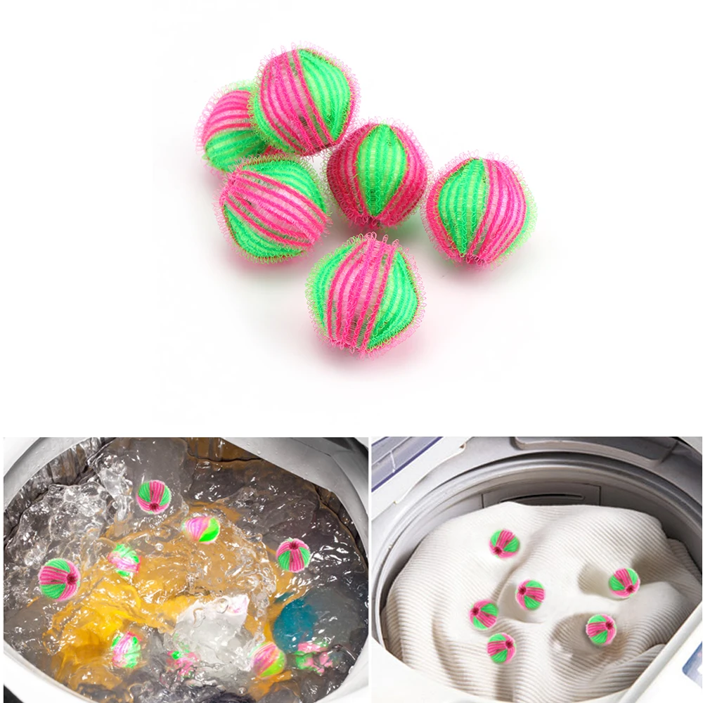 6 шт. волшебный удаления волос шарик для стирки дома Применение ниточки из ворса