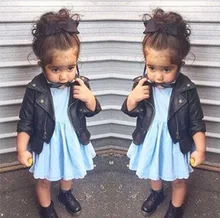 kids jackets girls coat bos clothes winter PU leather jacket baby girls jacktet