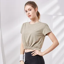 Быстросохнущий женский укороченный бесшовный топ с коротким рукавом, женские топы для тренировок, спортивная одежда для женщин, женская сексуальная рубашка для спортзала