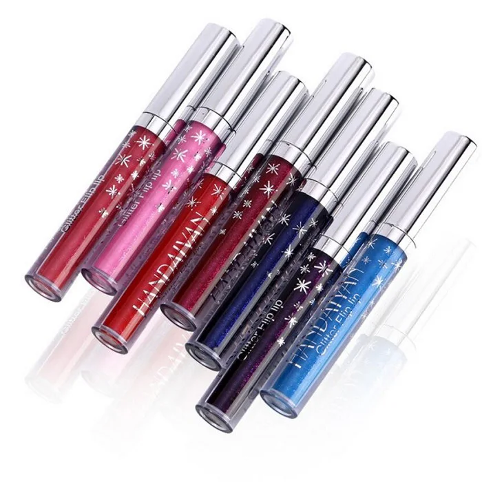Glitter Lip Gloss Liquid Metal Lipstick Long Lasting Waterproof