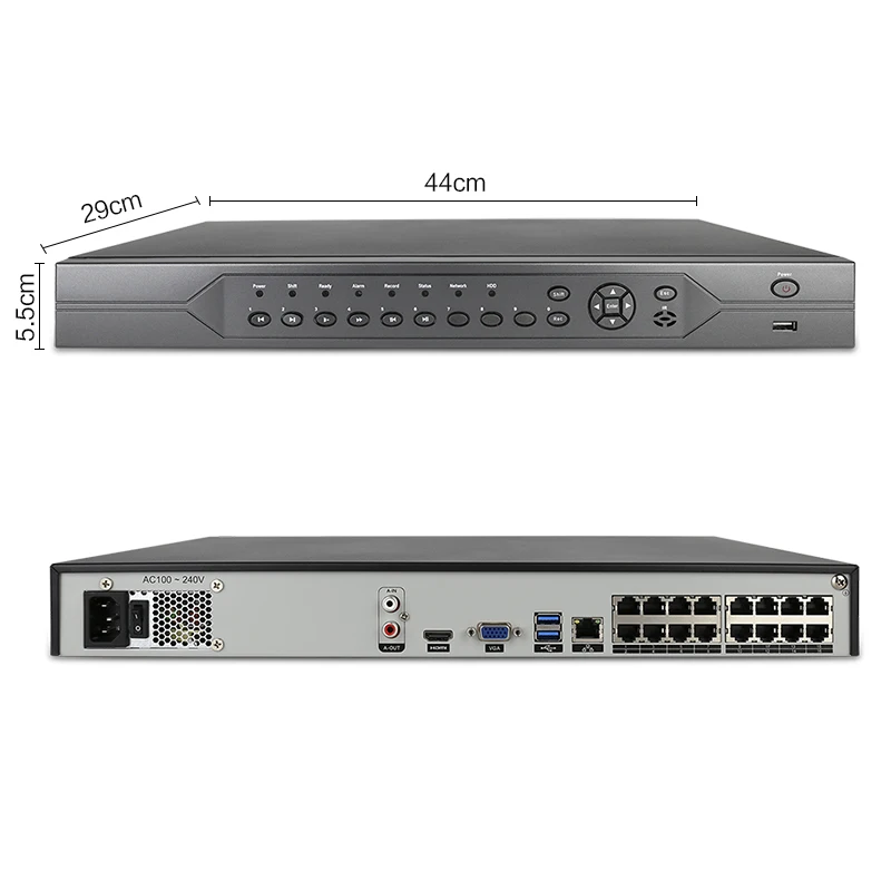 H.265 H.264 16CH 5MP 3MP 2MP 8CH 4K POE NVR P2P ONVIF 1080P сетевой видеорегистратор для IP камеры системы