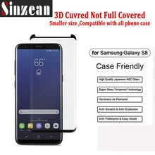 Sinzean 3D Curved Case friendly (Not Full Cover) For Samsung Galaxy S8 /S8 Plus 3D curved tempered Glass Screen Protector