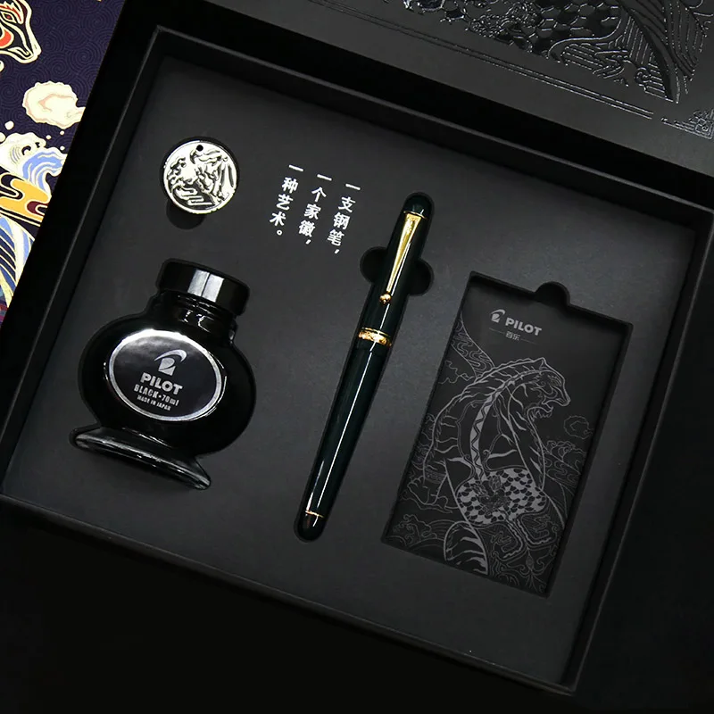 Pilot Japan custom74 100th Centennial авторучка чернила Подарочная коробка FKK1000 ink70 14K Золотое перо - Цвет: Зеленый