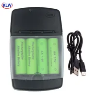Cargador inteligente de batería recargable alcalina, dispositivo con indicador LED inteligente, USB, UE, EE. UU., CA, 1,5 V, LR03, AA, LR6, AAA, LR61, AAAA