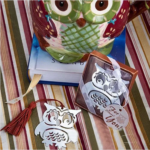 1 шт. новые Marcapaginas книга с совой маркеры птицы металлическая Закладка с кисточкой канцелярские принадлежности для детей подарочная коробка K6890 - Цвет: Owl