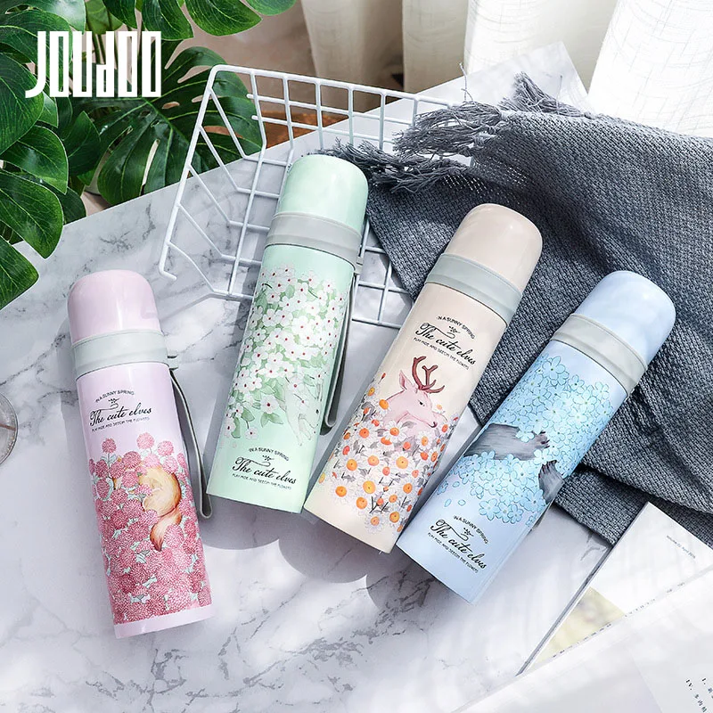 

JOUDOO Beautiful Women Stainless Steel Vacuum Flask Thermal Thermocup Coffe Tea Thermos 500ml Bottles for Water 35