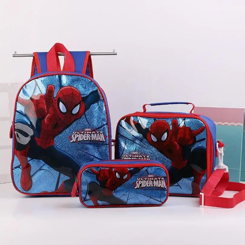 الرجل العنكبوت سبايدرمان الفتيان حقيبة ظهر مدرسية مع الغداء مقلمة مجموعة 3 للأطفال رياض الأطفال ما قبل المدرسة طفل أكياس الرجل العنكبوت سبايدرمان الفتيان حقيبة ظهر مدرسية مع الغداء مقلمة مجموعة 3 للأطفال رياض الأطفال ما قبل المدرسة طفل أكياس