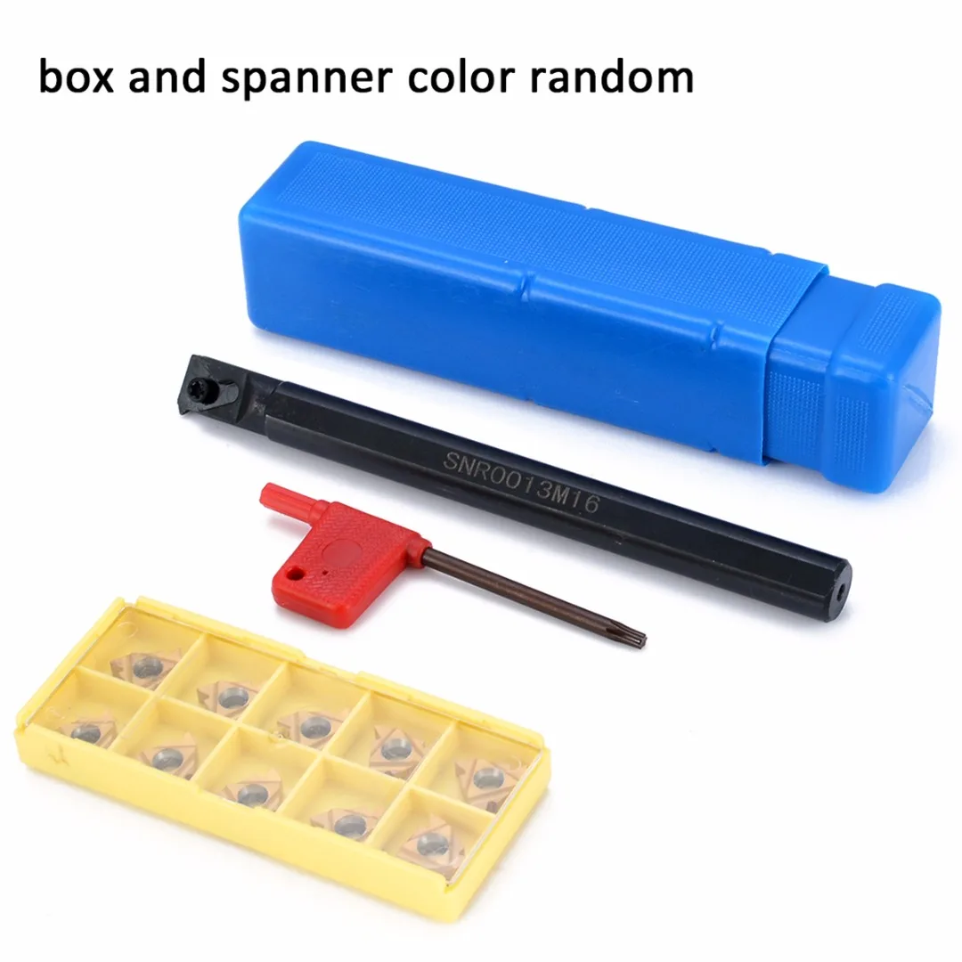 Practical Processing Tool SNR0013M16 CNC Lathe Threading Turning Tool Holder Boring Bar + 10pcs Carbide Inserts Blades + Wrench
