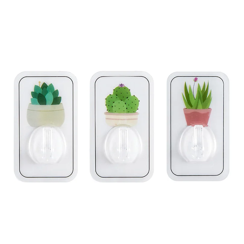 

6 pcs Plant Printing Hook For Keys Plastic Self-Adhesive Door Hook Decorative Hooks Wall Holder Home Organizer For Tools EGP125B