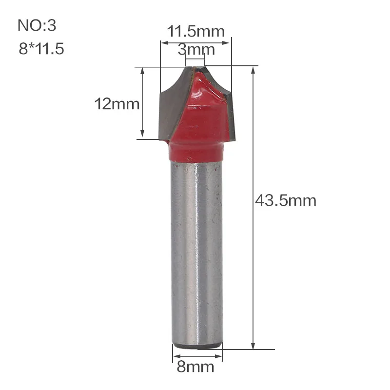 1pc 8 Shank Round Nose Point Cut Roundover Bit Shaker Cutter Tools For Woodworking