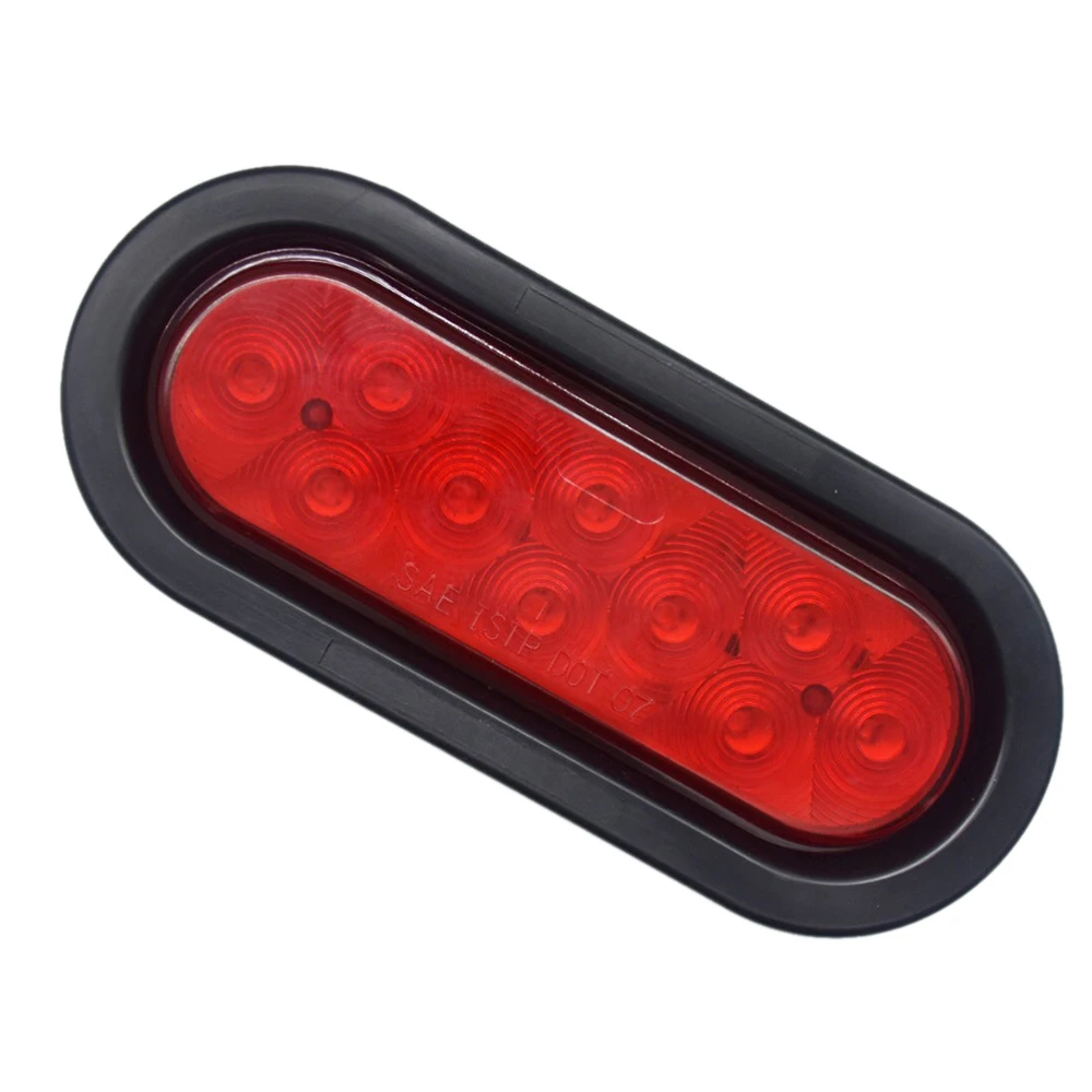 

12V US 6 Inch 10 LED Red Truck Tail Lamp Lorry Trailer lights Automobile Rear Parking Lights Stop Light With ABS Grommet Led Bar