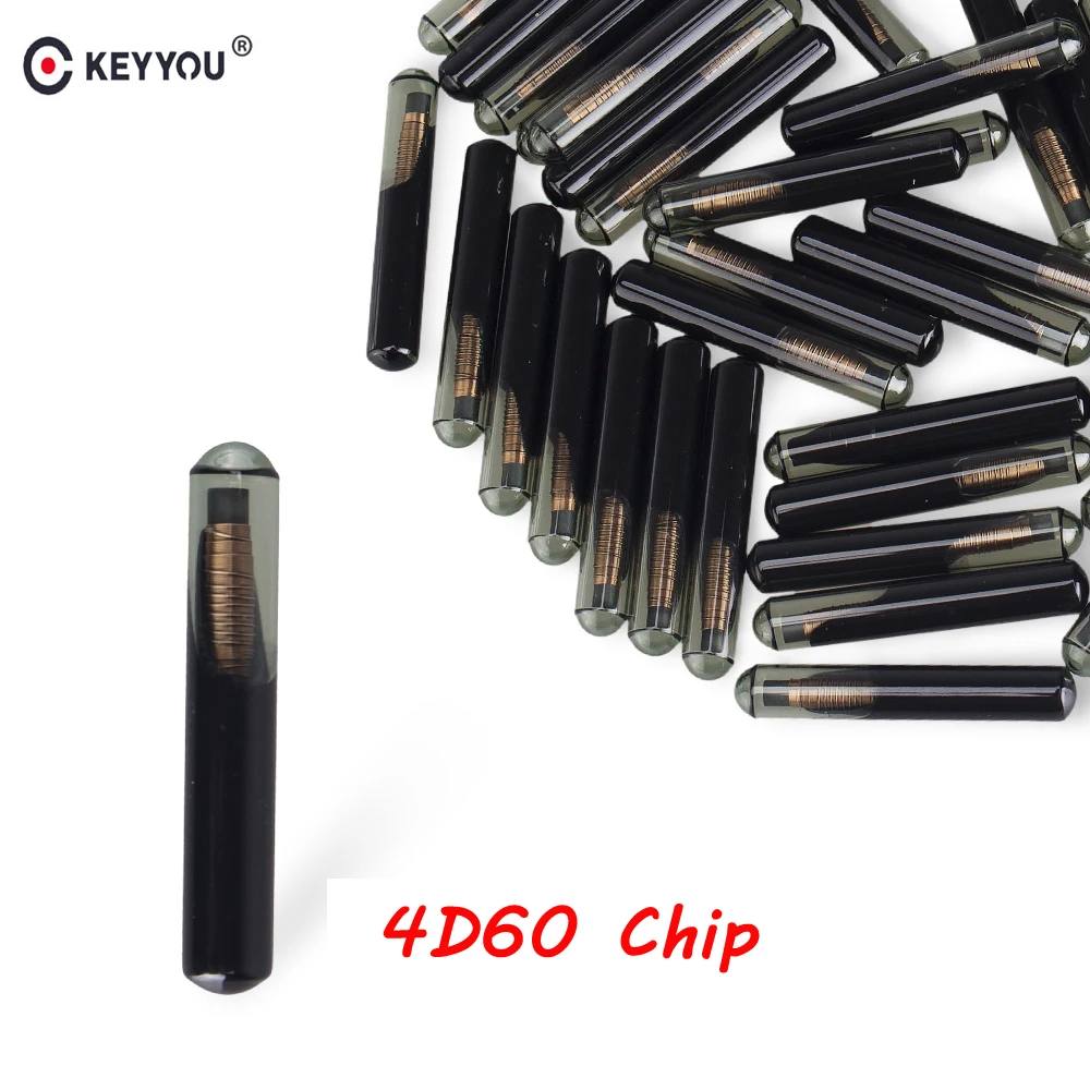 KEYYOU 10X CAR KEY CHIP BLANK 4D60 GLASSY TRANSPONDER KEY CHIP FOR FORD CONNECT FIESTA FOCUS KA MONDEO ID 4D 60 AUTO CHIP