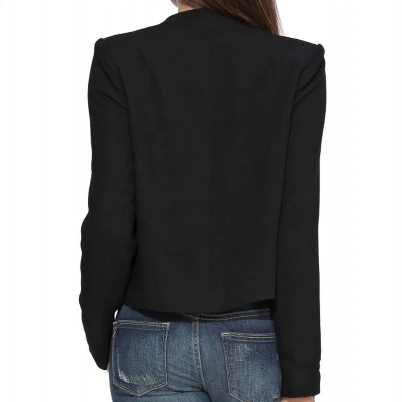 EXOTAO Long Sleeve Stand Neck Female Jacket Slim Plus Size Women Basic Coats 2017 Spring Chaquetas Open Stitch Black Jaqueta