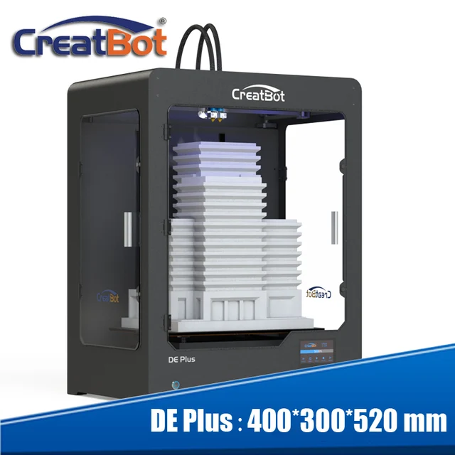 Special Price best selling DE plus 02 3d printer machine dropship dual extruders DIY modeling super big size free 2 spools ABS/PLA filament