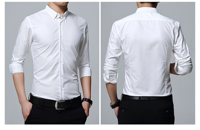 New Arrival Men Shirt Long Sleeve Button Down Printed Dress Shirts Cotton Casual Slim Fit Male Social Shirt Chemise Homme (20)