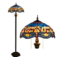 Европейский Стрекоза витражный стеклянный Торшер для столовой спальни лампа E27 110-240 В