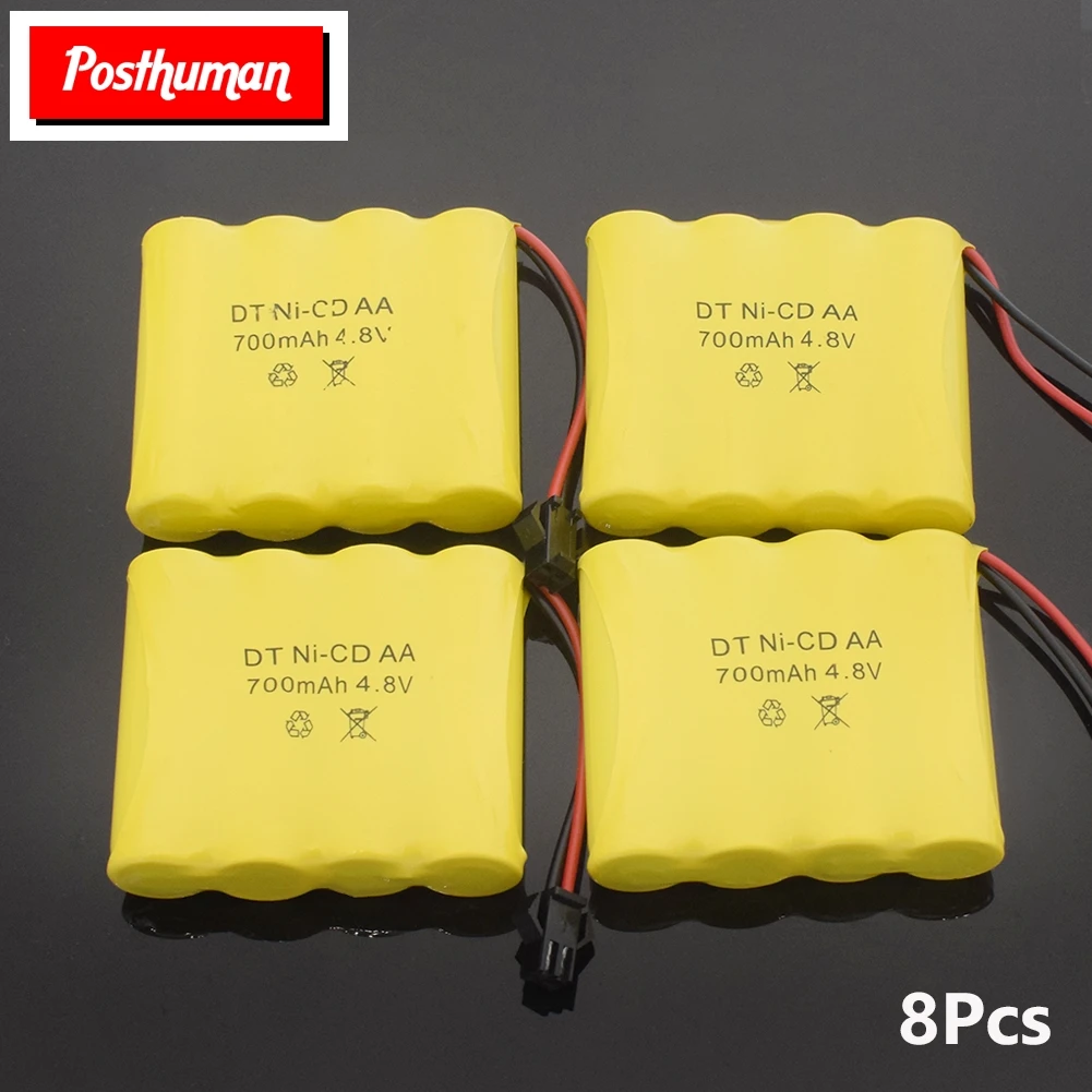 

POSTHUMAN 100% For Models RC Boat Car Toys 4.8V New Original 700mAh AA 4 in 1 Ni-Cd battery set Huanqi RC Tank