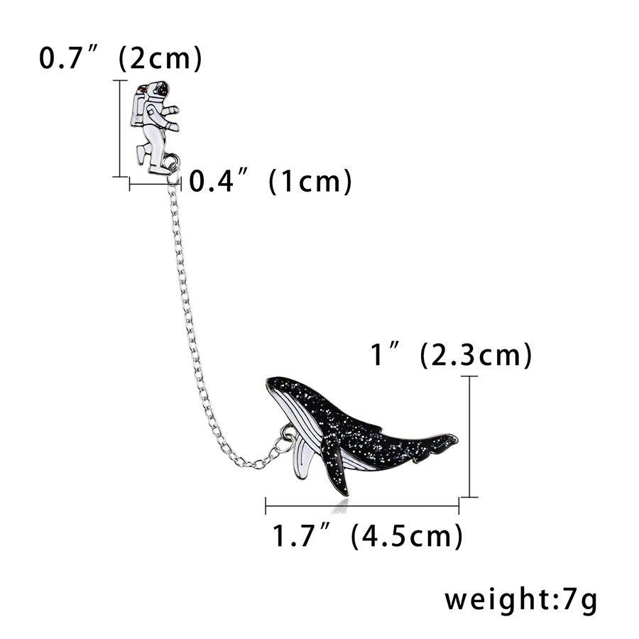 Rinhoo высокое качество астронавт киты рыба Мультяшные Броши для женщин и мужчин Животное кисточкой Красивые шпильки нагрудные значки модные ювелирные изделия подарок