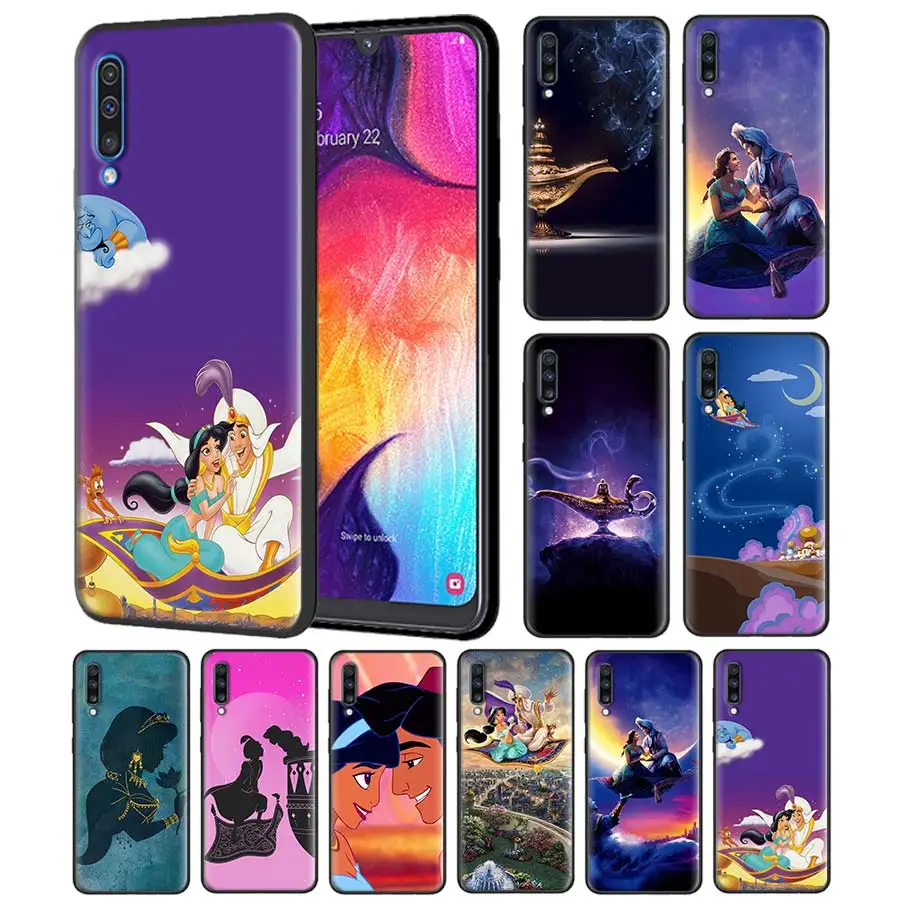 

Aladdin Jasmine Princess Case for Samsung Galaxy A70 A50 A20e A80 A60 A40 A30 A10 A6 A8 Note 8 9 10 Black Silicone Cover Coque C