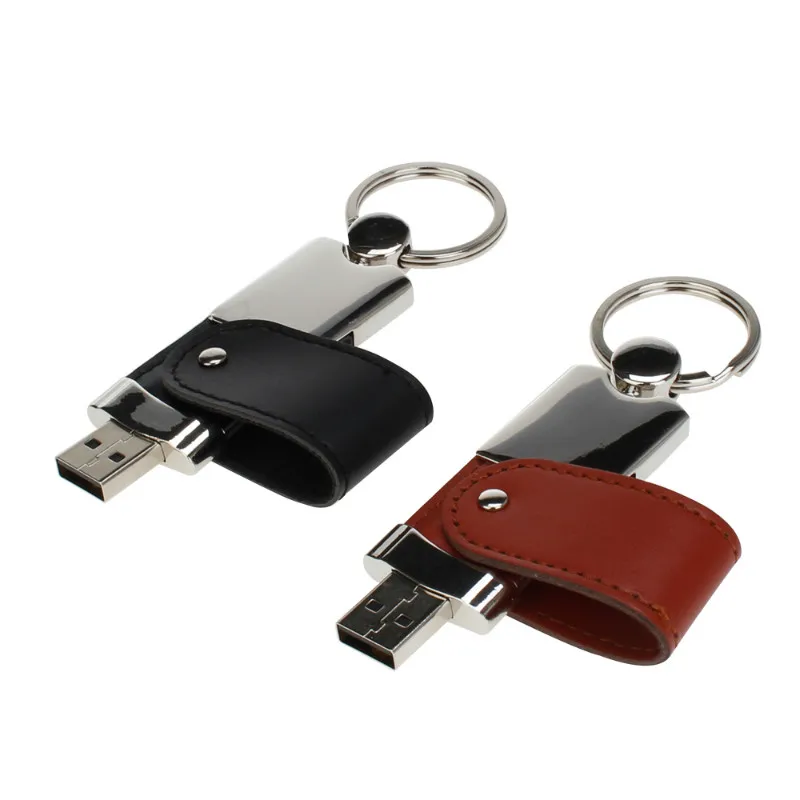 

Metal Keychain USB Flash Drive 4GB 8GB 16GB Pen Drive 32GB 64GB 128GB High Quality Leather Pendrive Usb Stick Free Custom Logo